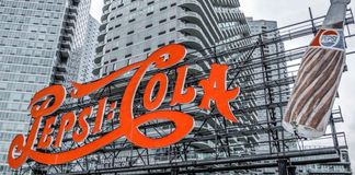 Where is the big Pepsi Cola billboard in New York City?