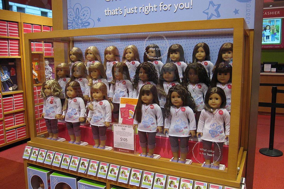 Dolls in the American Girl toy store in New York