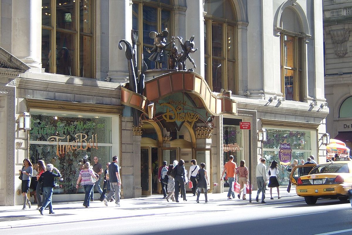 Facade of the Disney Store in New York