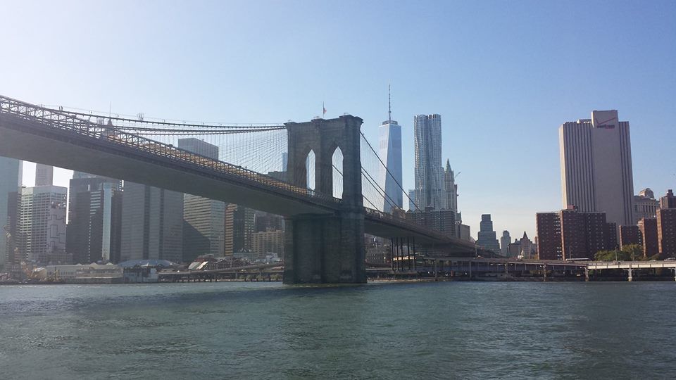 View of Brooklyn Bridge and the Financial District skyline from Brooklyn Bridge Park