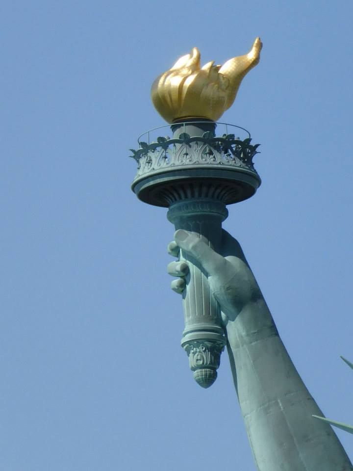 Close-up of the Statue of Liberty's torch
