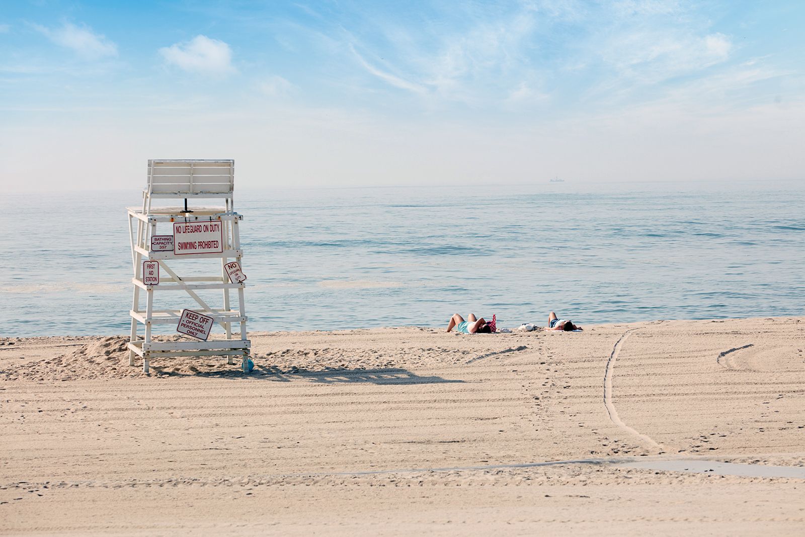 Couple on a beach in the Hamptons