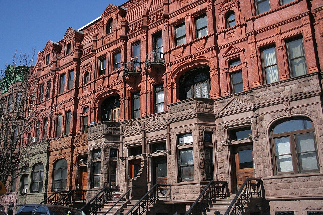 Brick buildings in Harlem New York