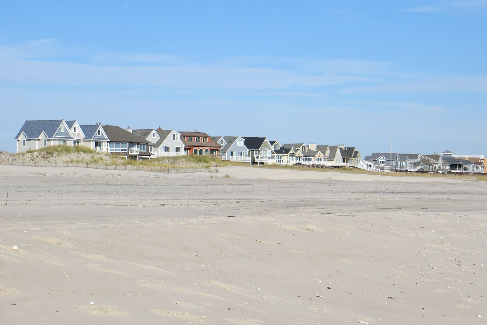 Row of typical homes in the Hamptons