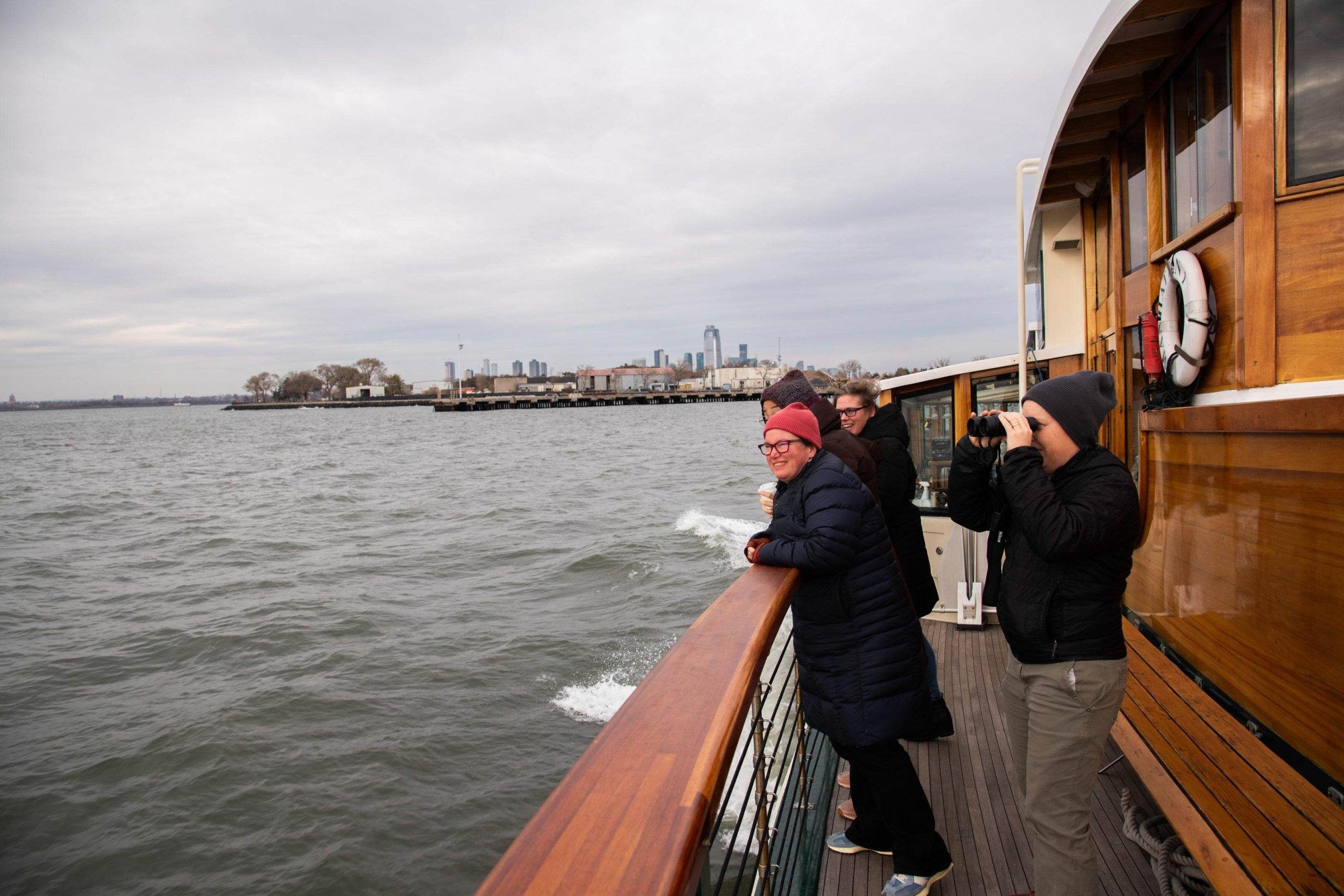 tourists on a seal watching cruise in New York