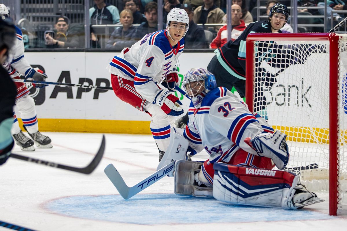 gardien de l'équipe des New York Rangers lors d'un match de NHL