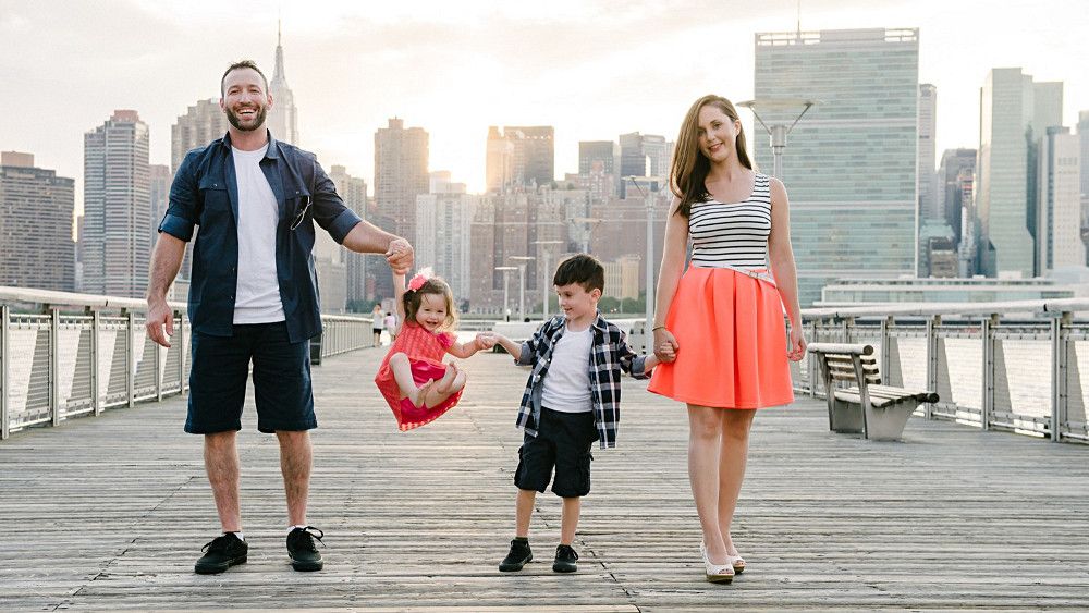 Famille en voyage à New York
