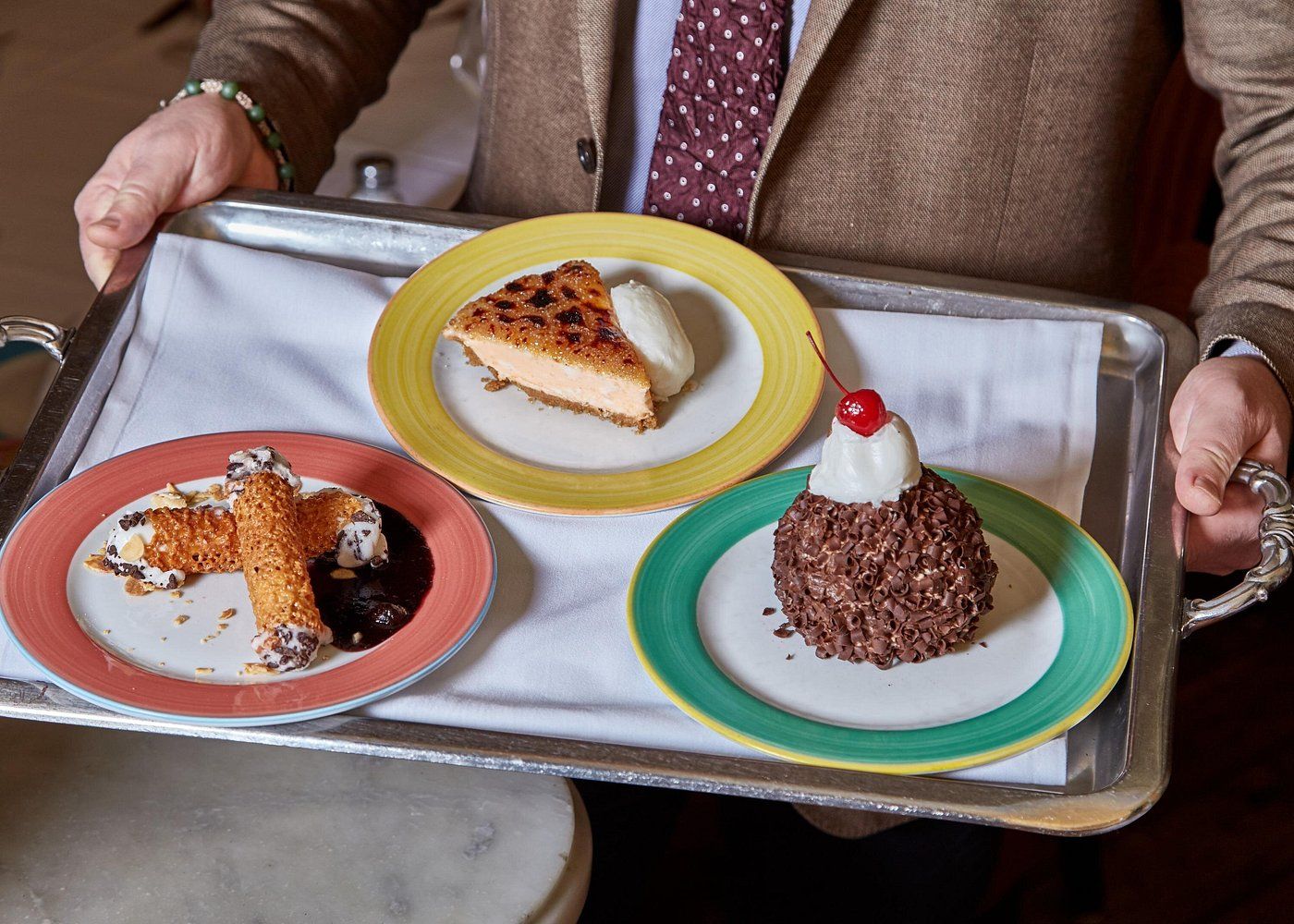 Desserts of Italian restaurant Trattoria Dell' Arte in New York